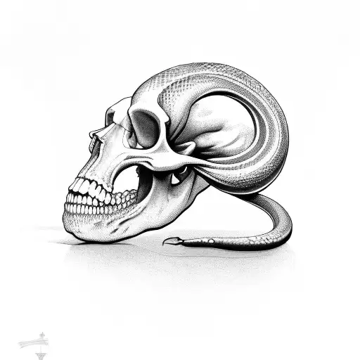 The Snake Is Sticking Up Out Of The Skull