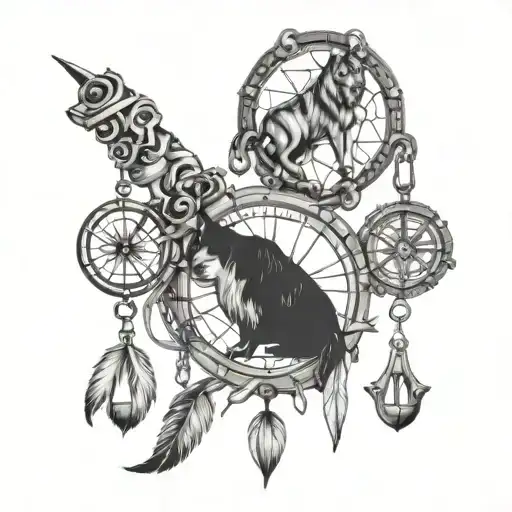 Dream Catcher Dog Paw Horse Shoe Anchor Chandelier Compass