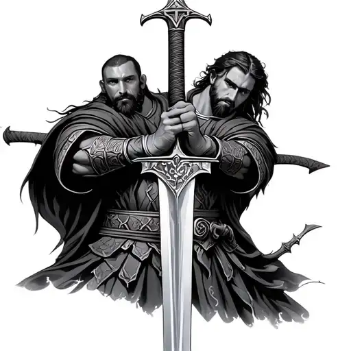 Christian With Warrior Wielding A Sword