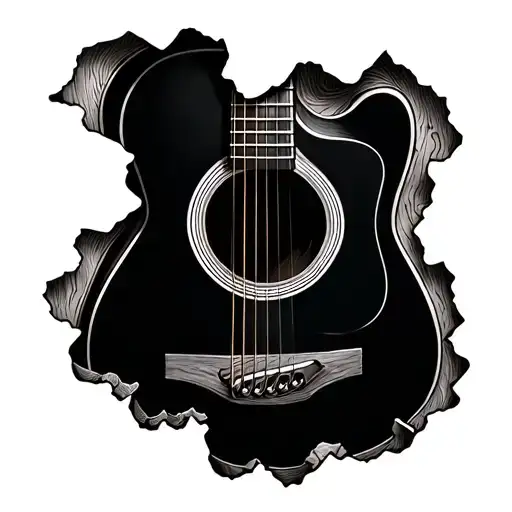 Acoustic Guitar Hole View From Inside