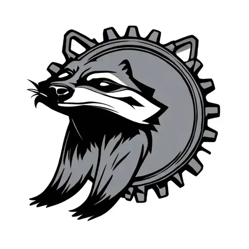 Minimalist Flywheel With The Symbol Of Sly Racoon