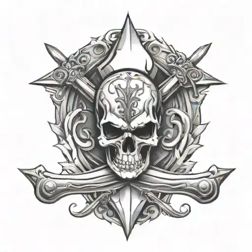 Blacksmith Forge Sword Skull Iron