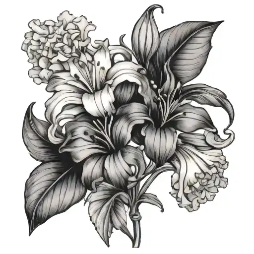 A Carnation And A Lily Intertwined