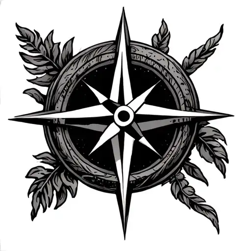 Compass With Trinidad And Louisiana Symbol With 337