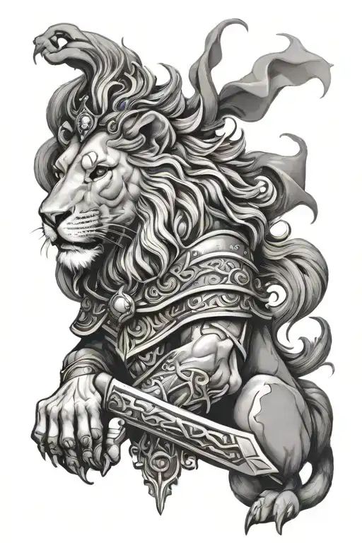 Lion And Midevial Armor