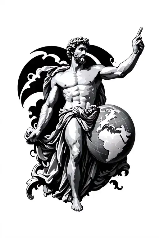 Greek God Atlas Holding Up The World
