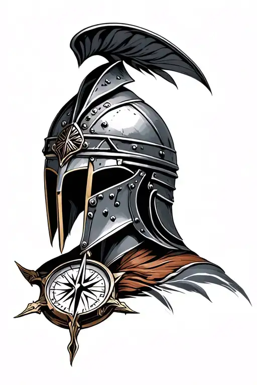 Gladiator Helmet And Compass