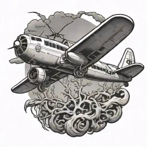 B36 Airplane With Roots Breaking