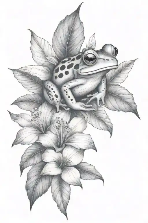 Frog And Hibiscus