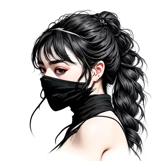 Wisteria Side Profile Female Ninja