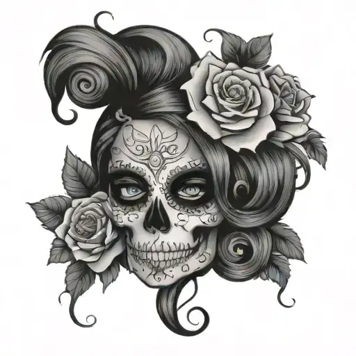 Mermaid Sugar Skull Flowers