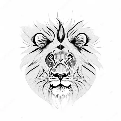 Lion Surrounded With Olive Branches