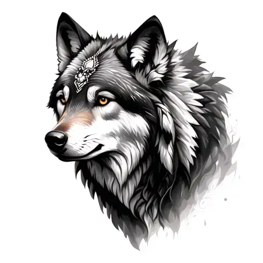 Indian Wolf With Paintings From