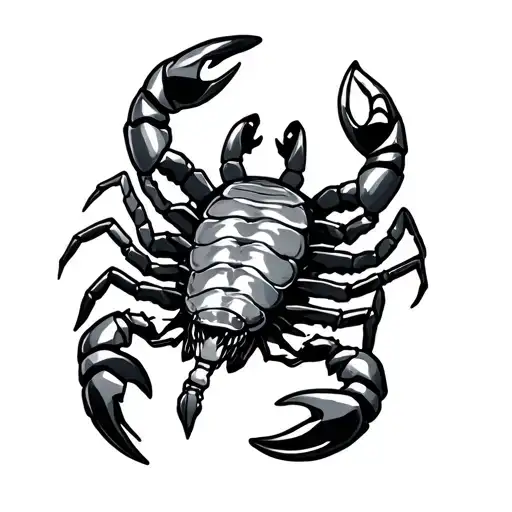 Scorpio Sign And Scorpion With Complex Details
