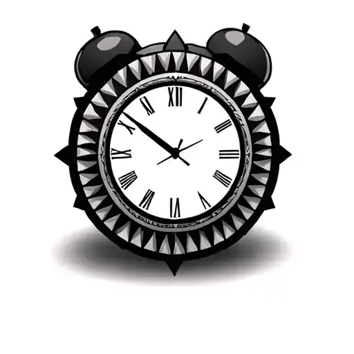 Round Clock With Pattern Incorporating Geometric Elements