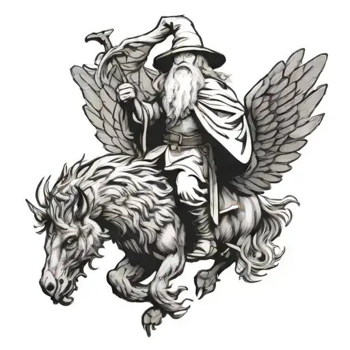 Gandalf Riding On Eagle