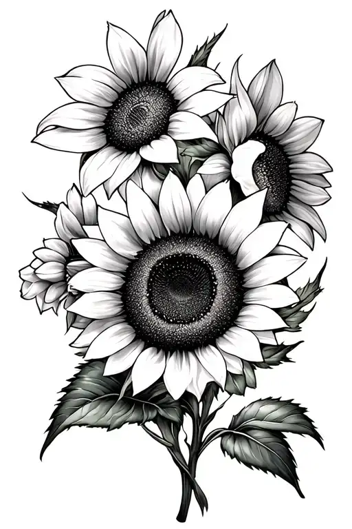 Sunflower & Sweet Peas & Daffodil Bud Bursting Sunrise