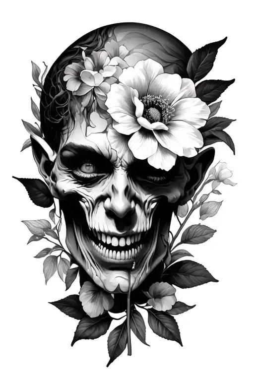 Inner Demon Mental Illness Collage With Flowers Throughout