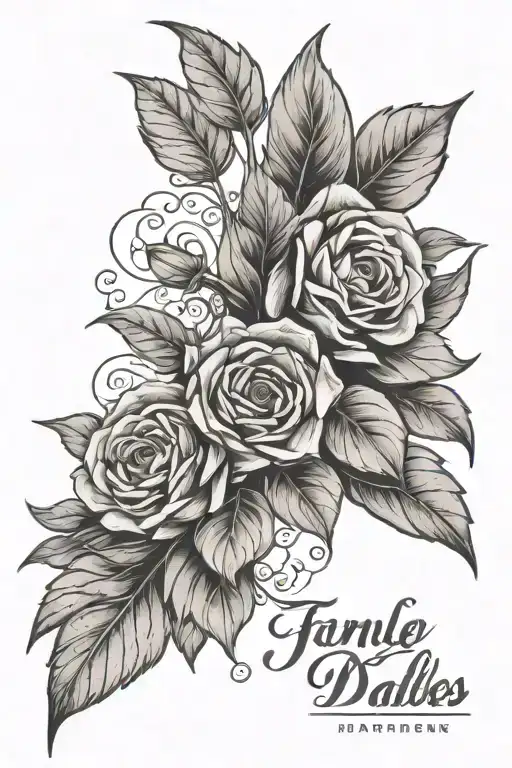 Symbolizes The Family With The Inscription Of Three Dates Of Birth