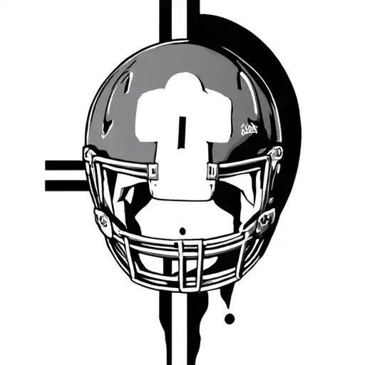 Cross And Football Helmet