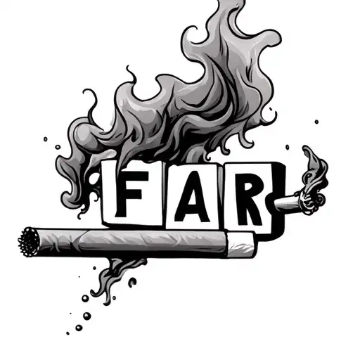 Burning Rolled Cigarette With Smoke Coming To Spell The Word Fear