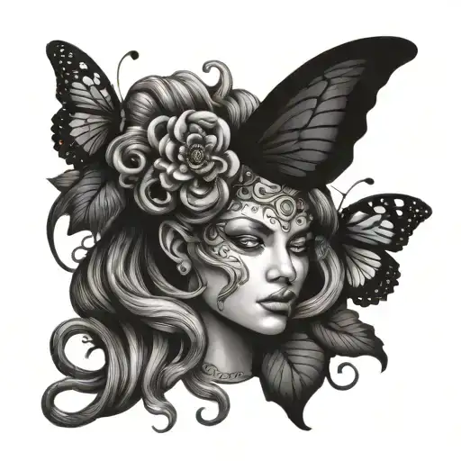 Medusa With Butterfly Around Eye