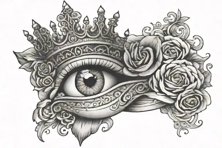 Sacred Queen Of Hearts Crown Crying Eye