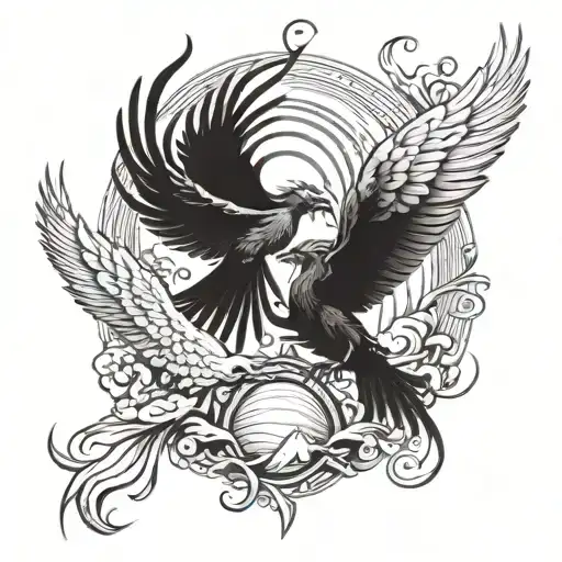 Phoenix And Capricorn Fighting Each Other With Lighthouse In The Background