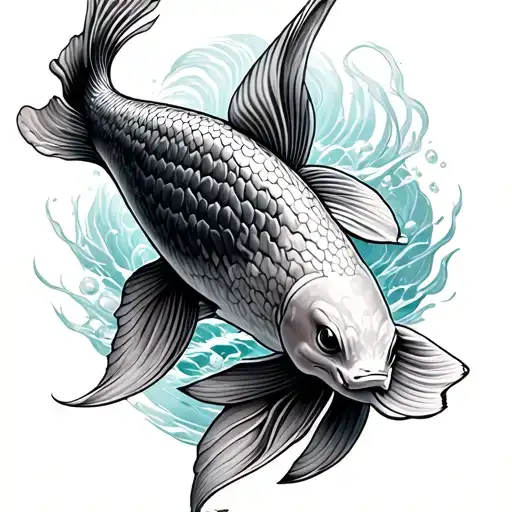 Dnd Inspired Tattoo Featuring Koi Fish