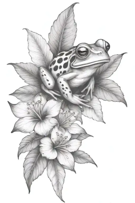 Frog And Hibiscus