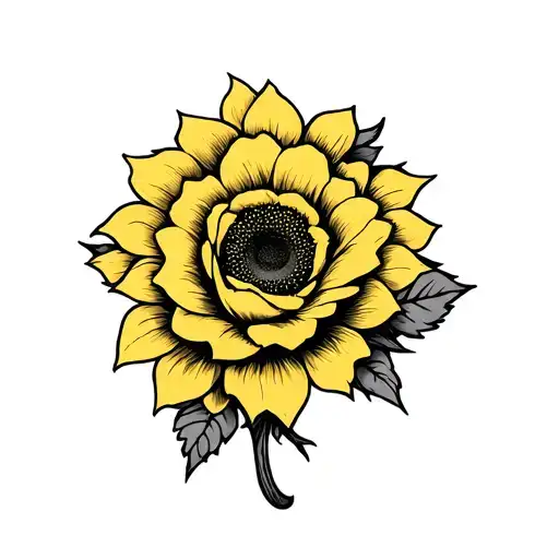 Sunflower With Yellow Rose