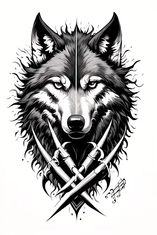 Musiac Notes On Sun And Wolf Claws In Half