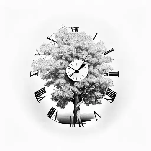 Clock And Tree Landscape