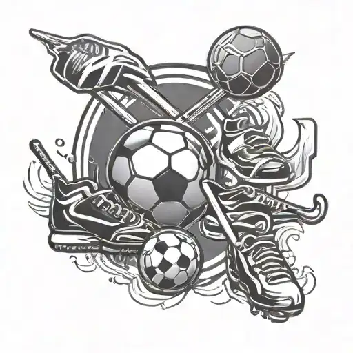 Ice Hockey Darts And Soccer Ball