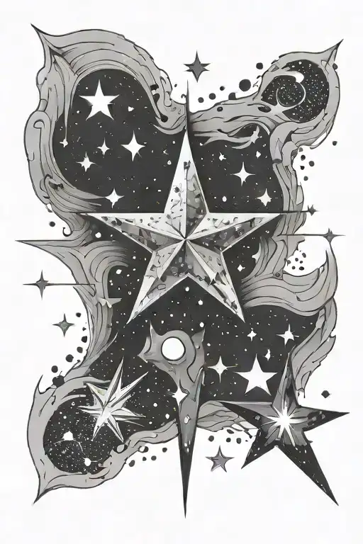 Star And Galaxy Filled With Stars