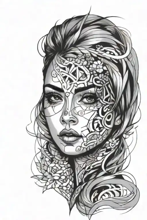 Abstract Potrait Girl Looking