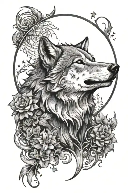 Gray Wolf Moon Star