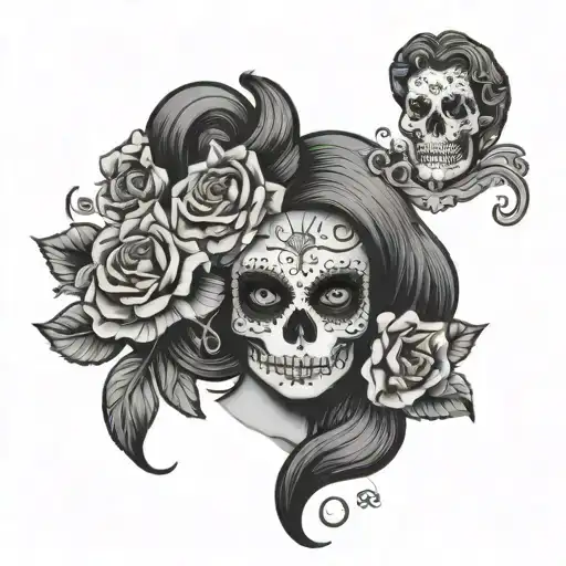 Ariel Sugar Skull Flowers