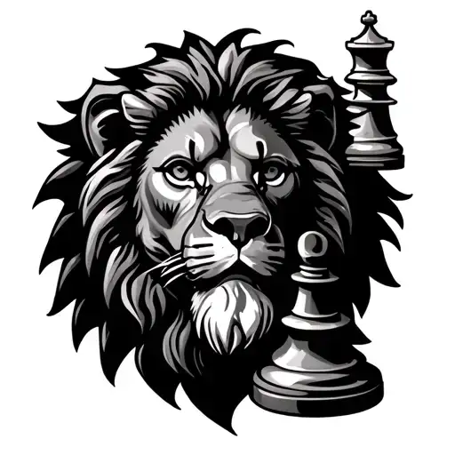 Lion Face Light House Hour Glass Chess Piece