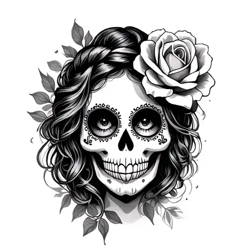 Sugar Skull Tattoo Female Wife Die