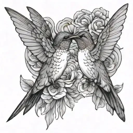 Two Hummingbird Kissing