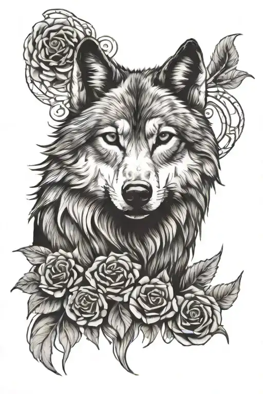 Wolf With Rosettes