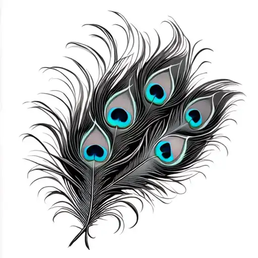 Morchadi Tattoo Design With Multiple Peacock Feather