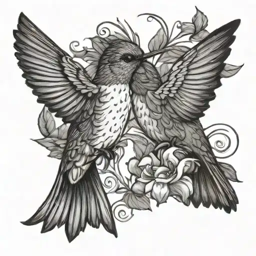 Two Hummingbird Kissing Masculine