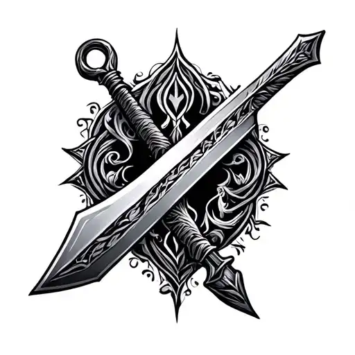 Zulfiqar Sword Tattoo Design