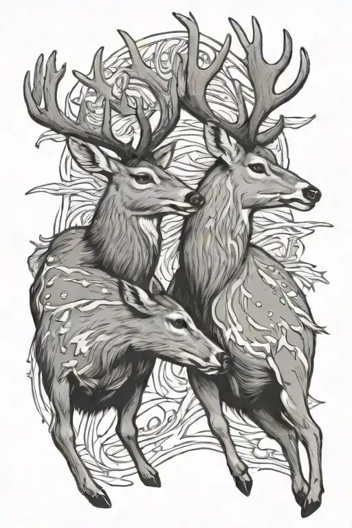 Mule Deer Fighting Each Other