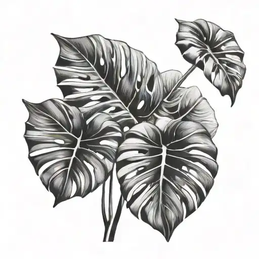Monstera Plant Abstract Design