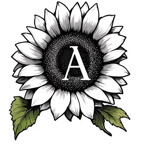 Initials Ab With A Sunflower