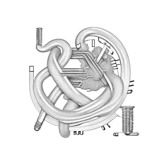 A Medical Lab Technician Symbol Intertwined With Electronic Components