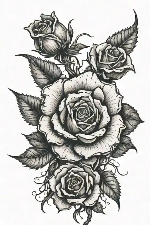 Rose Growing From Crack Rose Growing Back Piece Featuring Lighting